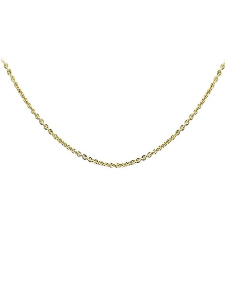 14k Solid Gold Cable Chain Necklace - 0.85mm or 1.00mm Options, Classic Yellow Gold Chain for Women and Men