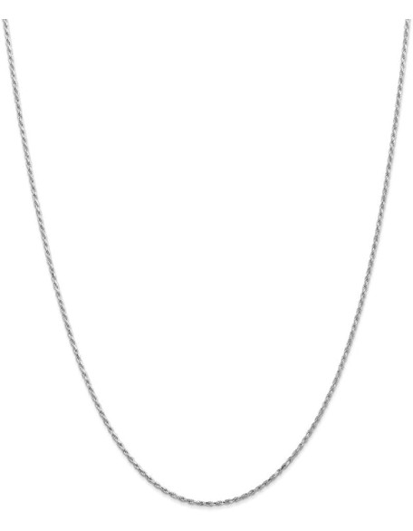 10k White Gold 1.5mm Machine Made Diamond-Cut Rope Chain