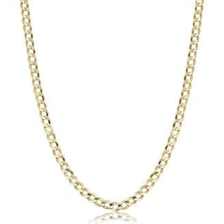 10K Gold Unisex 2.2mm Italian Cuban Curb Link Chain Necklace- 10K Necklaces, 10 Karat Gold Chain, 16" 18" 20" 22" 24" 26" 28" 30"