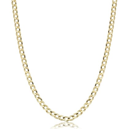 10K Gold Unisex 2.2mm Italian Cuban Curb Link Chain Necklace- 10K Necklaces, 10 Karat Gold Chain, 16" 18" 20" 22" 24" 26" 28" 30"