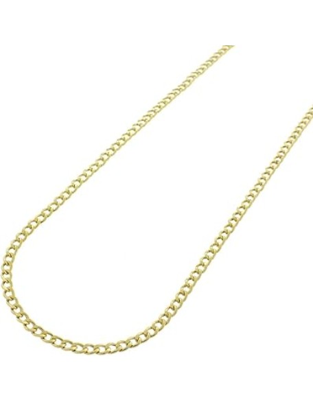 10K Gold Unisex 2.2mm Italian Cuban Curb Link Chain Necklace- 10K Necklaces, 10 Karat Gold Chain, 16" 18" 20" 22" 24" 26" 28" 30"