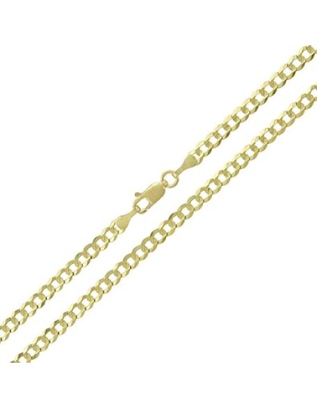 10K Gold Unisex 2.2mm Italian Cuban Curb Link Chain Necklace- 10K Necklaces, 10 Karat Gold Chain, 16" 18" 20" 22" 24" 26" 28" 30"