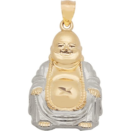 10K Yellow Gold Buddha Pendant Laughing Buddha Charm
