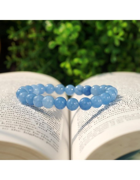 Soothing Bracelet - Natural Aquamarine bracelet - Bring Positive Energy - Peace - Youthfulness Bracelet - Crystal Stone Bracelet for Everlasting Joy