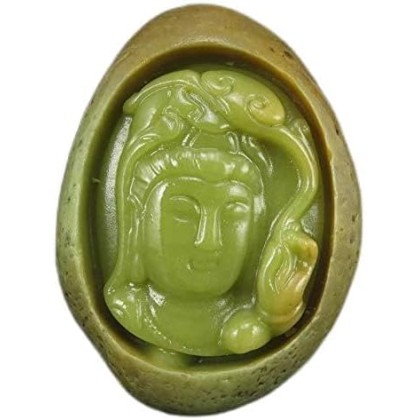 1X Hand Carved Buddha Avatar Fluorite Pendant Necklace Random