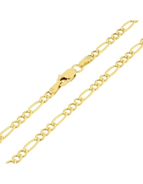 10k Real Yellow Gold Figaro Link 2.5mm Chain Necklace (16"-26") Italian Jewelry for Men & Women