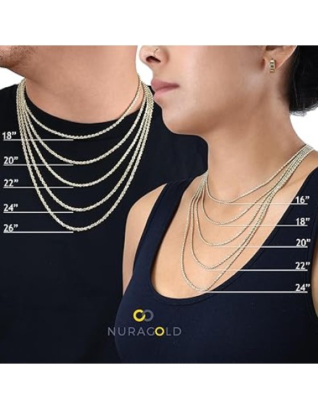 10k Real Yellow Gold Figaro Link 2.5mm Chain Necklace (16"-26") Italian Jewelry for Men & Women
