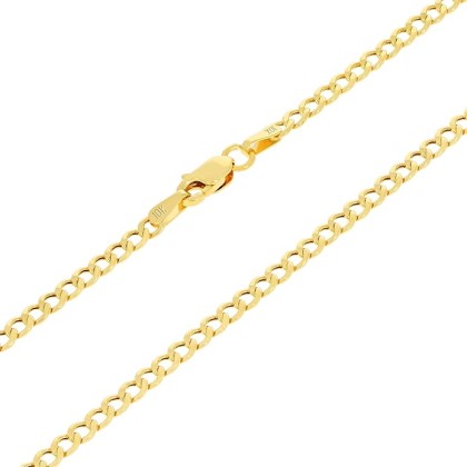 10k Real Yellow Gold Cuban Curb Link 2.5mm Chain Necklace (16"-26") Italian Jewelry for Men & Women