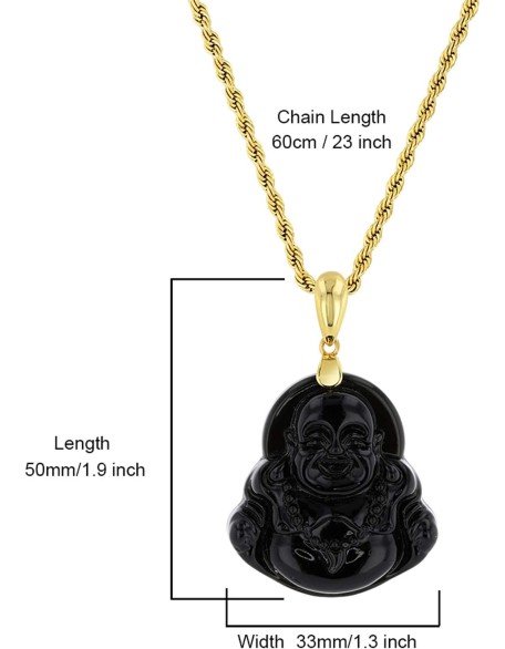 Smiling Laughing Buddha Black Jade Pendant Necklace Rope Chain Genuine Certified Grade A Jadeite Jade Hand Crafted, Jade Neckalce, 14k Gold Filled Buddha necklace, Jade Medallion