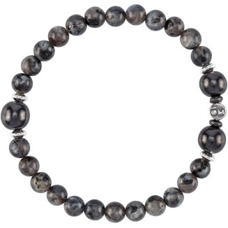 Serenity Sterling Silver Mala Beads Bracelet – Black Labradorite for Wisdom – Handmade in North Carolina