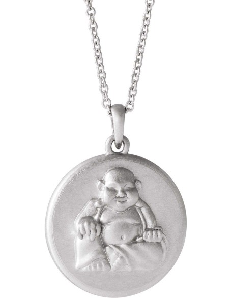 Diamond2Deal 14K Gold, Sterling Silver Or Platinum Buddha Pendant 16-18" Necklace