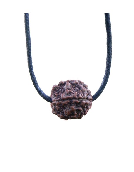 Rudraksha Pendant HANDMADE Real Original Big 5 Mukhi Mala Bead, Rudraksh Necklace on Adjustible Cotton Cord, Shiva Jewelry, Hindu protection necklace for men women (Black cotton cord)