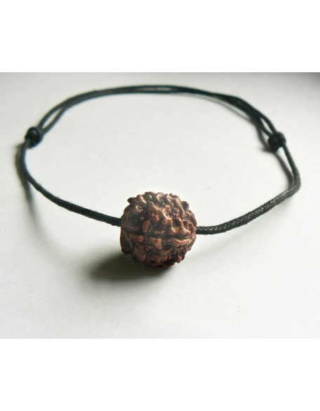 Rudraksha Pendant HANDMADE Real Original Big 5 Mukhi Mala Bead, Rudraksh Necklace on Adjustible Cotton Cord, Shiva Jewelry, Hindu protection necklace for men women (Black cotton cord)