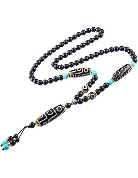 Feng Shui Protective Tibetan 9 Eye Dzi Beads Necklace and Bracelet