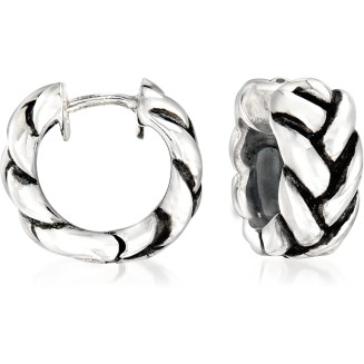 Zina Sterling Silver Braid Huggie Hoop Earrings