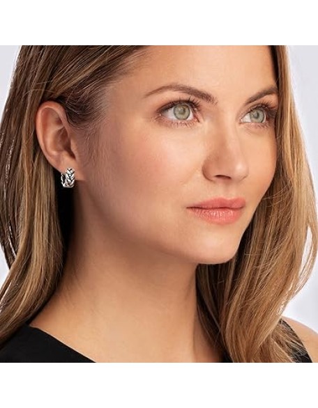 Zina Sterling Silver Braid Huggie Hoop Earrings