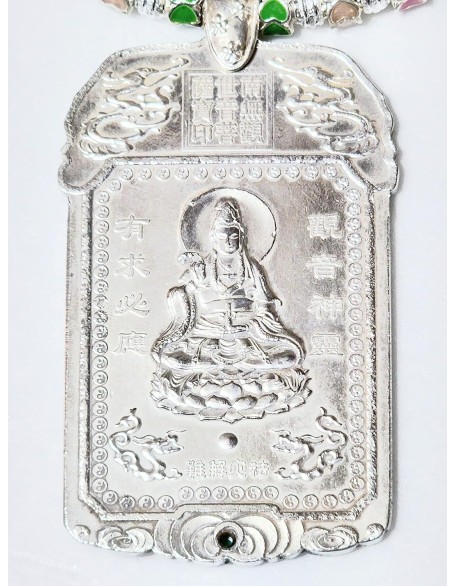 Big Solid Shiny Silver Bullion 2 Sided Buddha Amulet Pendant Handmade Necklace Earrings