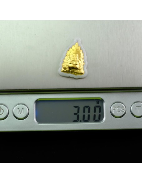 Happy Laugh Buddha Gold Leaf Natural Jadeite Jade Pendant