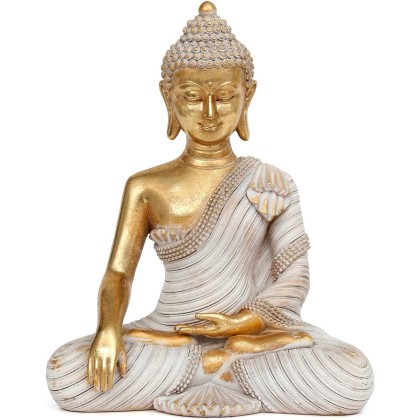 Buddha Statue for Home Decor Gold 10.2''-Buddha Statues for Zen Decor - Buddha Statue Large for Spiritual-Buddha Decor for Living Room-Buda – Indoor Buddha Gift for Relaxation, Meditation or Shrine