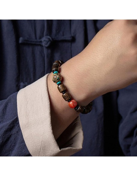 Indonesian Agarwood Bracelet 10Mm Buddha Bead Bracelet Tibetan Buddhism Prayer Beads Gift for Men&Women