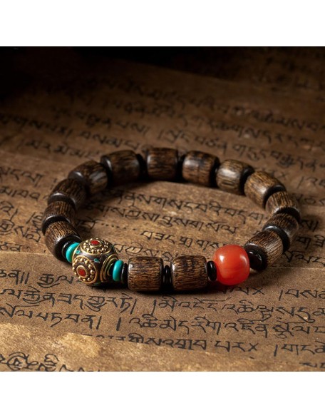 Indonesian Agarwood Bracelet 10Mm Buddha Bead Bracelet Tibetan Buddhism Prayer Beads Gift for Men&Women