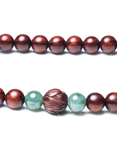 Bead Bracelet,Prayer Beads Bracelet,108 Prayer Beads Natural Sandalwood with Jade Pendant Tibetan Buddhist Bead Necklace Jewelry(Color:A) (Color : Onecolor, Size : 6mm)