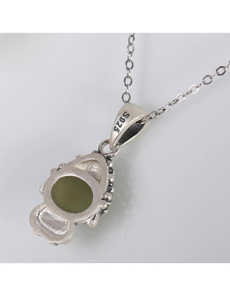 Gemstone Necklace,jade necklace,Feng Shui Necklace Sterling Silver Necklace for Women Buddha Pendant Necklace Natural Jade Necklace Talisman Gemstone Choker Gold Meditation Jewelry Gifts Attract Wealt
