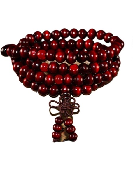 prayer beads buddhist prayer beads mala beads 1 Pc Wood Beads Bracelet Men Tibetan Mala Buddha Charms Multilayer Rosary Bracelet For Women Jewelry-deep red