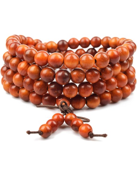 prayer beads buddhist prayer beads mala beads 1 Pc Wood Beads Bracelet Men Tibetan Mala Buddha Charms Multilayer Rosary Bracelet For Women Jewelry-deep red
