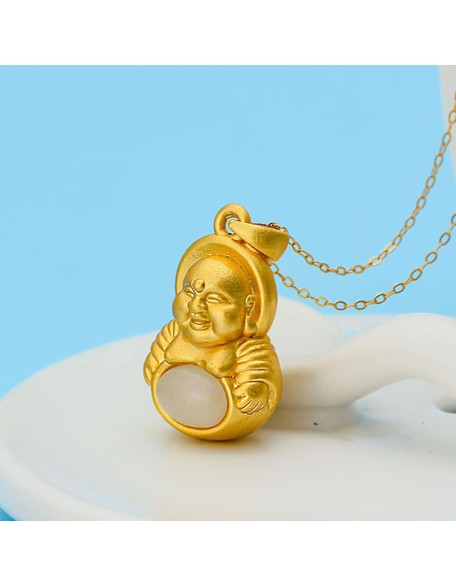 Gemstone Necklace,jade necklace,Feng Shui Wealth Necklace 999 Silver Necklace Natural Gemstone Necklace for Women Men Hetian Jade Necklace Buddha Pendant Sweater Chain Necklace Reiki Crystal