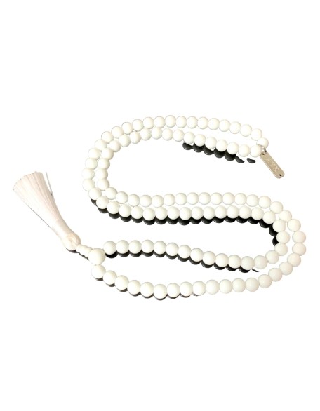 White Jade Mala Necklace (8mm Beads) - Peace, Harmony, and Healing for All Zodiac Signs