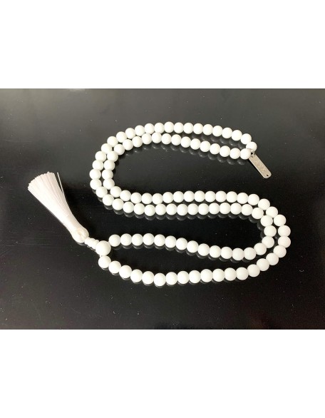 White Jade Mala Necklace (8mm Beads) - Peace, Harmony, and Healing for All Zodiac Signs
