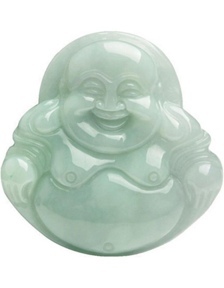Jade Necklaces for Women Men, Natural Jade Buddha Pendant Laughing Buddha Burmese Jade Pendant