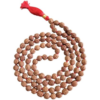  Rudraksha 108 Mala Necklace| Mala|108 Prayer 10mm Beaded Mala Necklace| Hand knotted Mala Bracelet | Japa Mala| Round Beads| Meditation Tassel