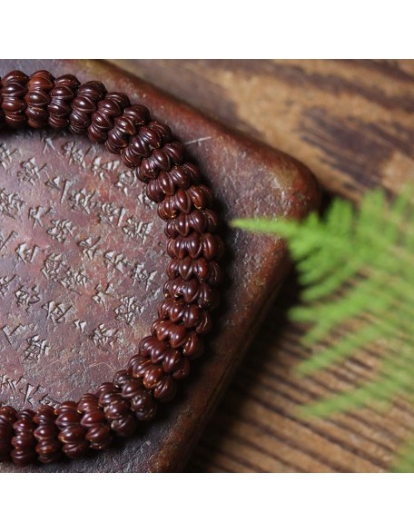 Bodhi Bracelet Exquisite Money Seed Bodhi Bracelet Carved Lotus Bracelet for Men Women Prayer Meditation