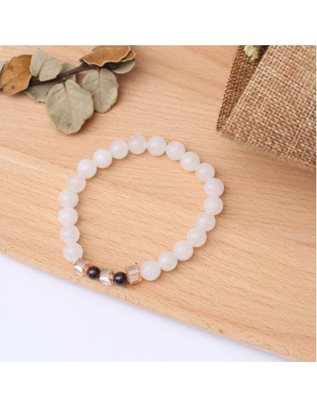 White Chalcedony Positivity Bracelet - Positivity & Harmony