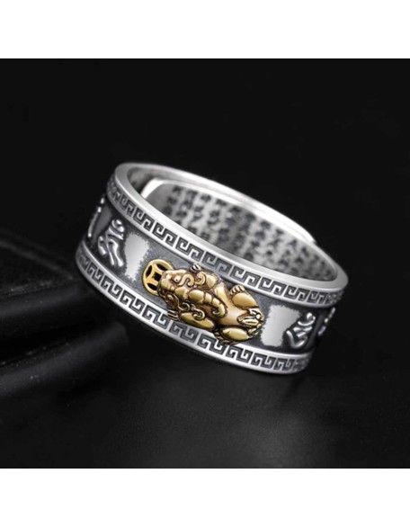 Feng Shui Pixiu Mantra Ring - Wealth & Protection