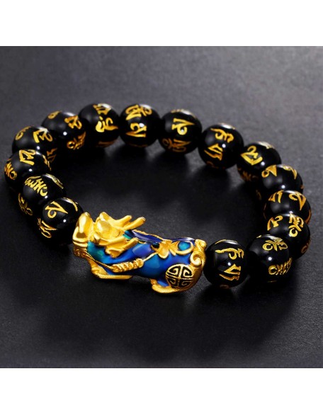 Color-Changing Pixiu Obsidian Wealth Bracelet