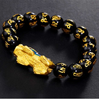 Color-Changing Pixiu Obsidian Wealth Bracelet