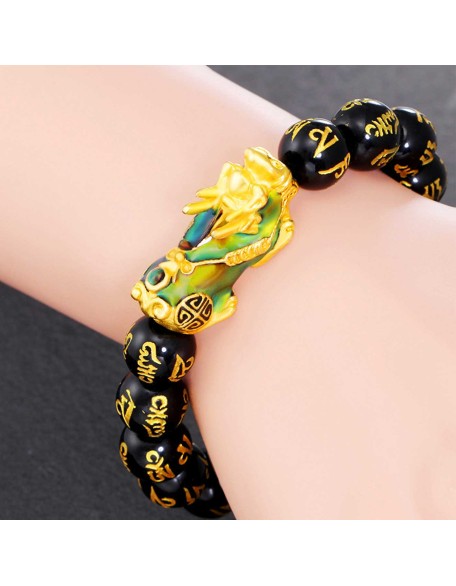 Color-Changing Pixiu Obsidian Wealth Bracelet