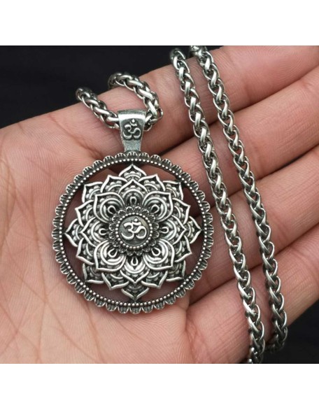 Om Lotus Mandala Necklace - Balance & Wisdom
