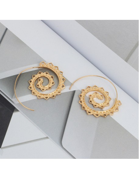 Spiral Hippie Hoops - Large Statement Earrings