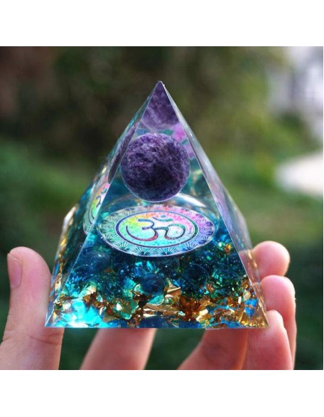 Amethyst Orgonite Pyramid - Orgone Energy Generator