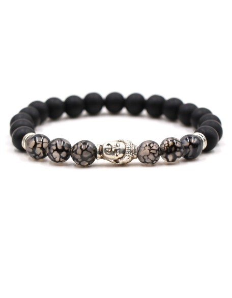 Buddha Head Agate Bead Bracelet - Improve Focus