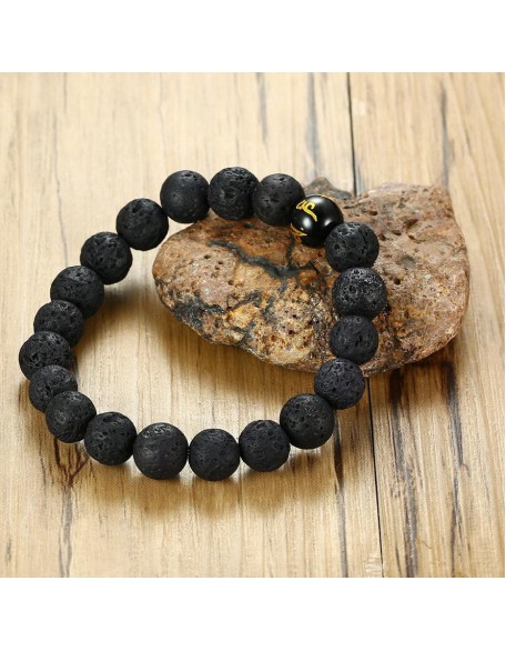 Grounding Agate and Lava Stone Bracelet Set