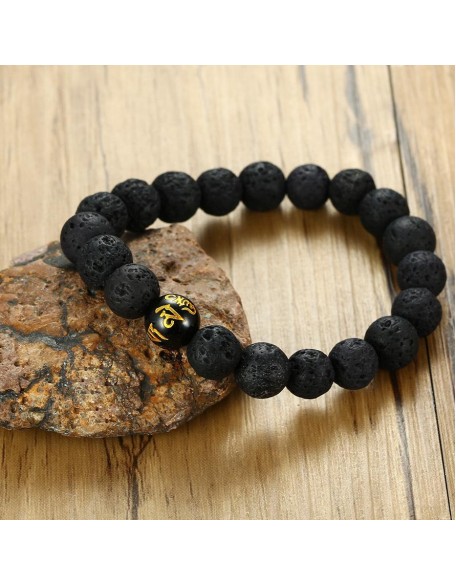 Grounding Agate and Lava Stone Bracelet Set
