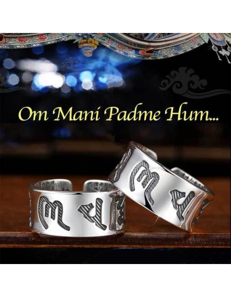 Buddhist Mantra & Heart Sutra Ring - Attain True Happiness