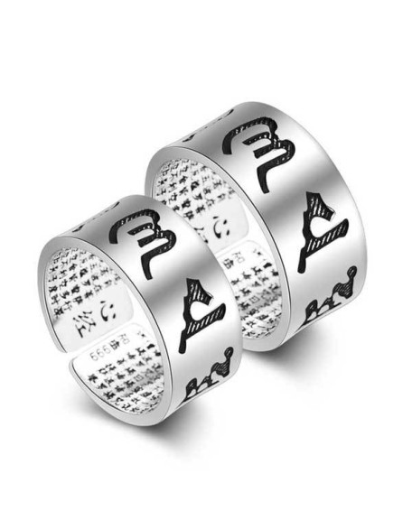 Buddhist Mantra & Heart Sutra Ring - Attain True Happiness