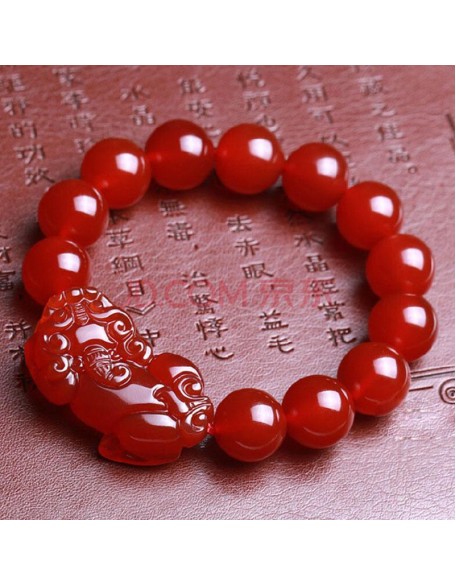 Red Agate Pixiu Bracelet - Preserve Wealth
