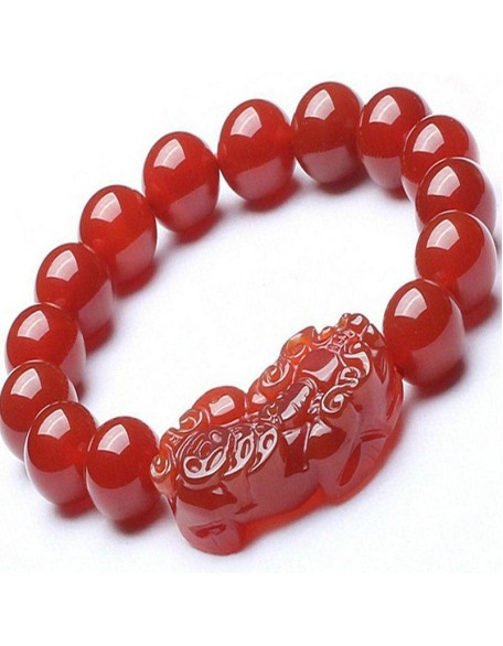 Red Agate Pixiu Bracelet - Preserve Wealth